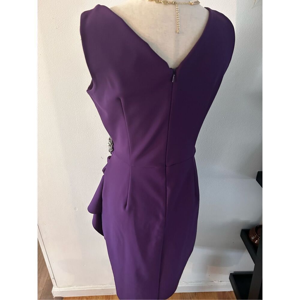 Alex evenings purple plum color dress wedding guest fancy bridesmaid size 6 - Picture 3 of 5